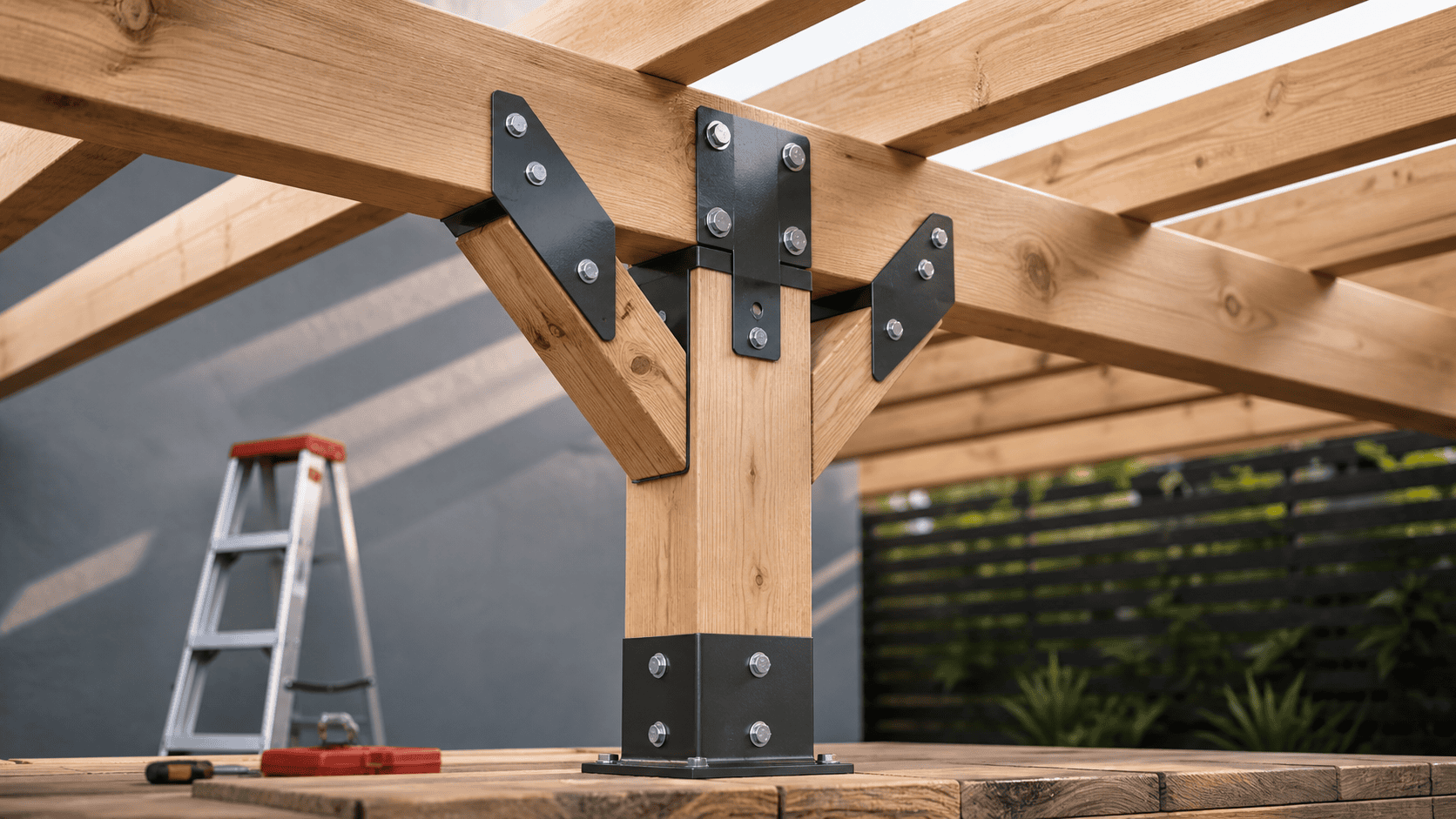 Wie montiert man Holzverbinder fuer Pergola